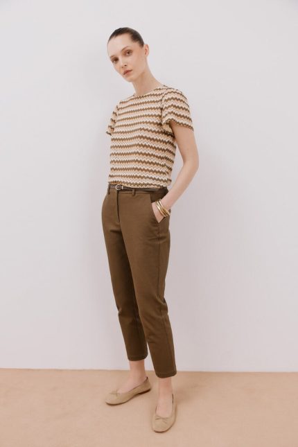 pantalon en piqué longueur cheville