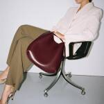 Grand sac à bandoulière ovale Bordeaux