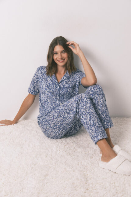 Pyjama classique 100 % coton imprimé floral
