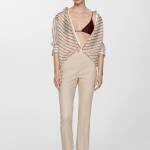 pantalon évasé en lin