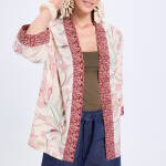 kimono court imprimé