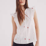 Blouse à broderies géométriques