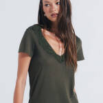 T-shirt  à encolure crochetée en viscose