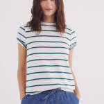 T-shirt en coton avec boutons aux épaules