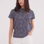 T-shirt imprimé à manches retroussables avec passants