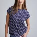 T-shirt à manches retroussées et boutons sur l'épaule
