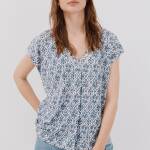 T-shirt à col en V -Tissu extensible