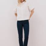 pantalon skinny court bleu