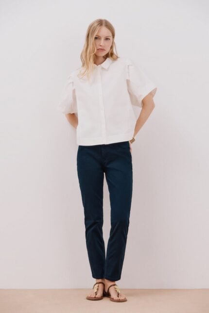 pantalon skinny court bleu