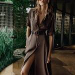 ROBE CHEMISE FLUIDE CEINTURE petites tailles