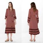 Robe Chemise Mi-Longue Liserés